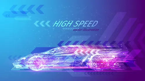 高速运动概念汽车 星云空间概念 快速矢量线框概念设计 High speed concept