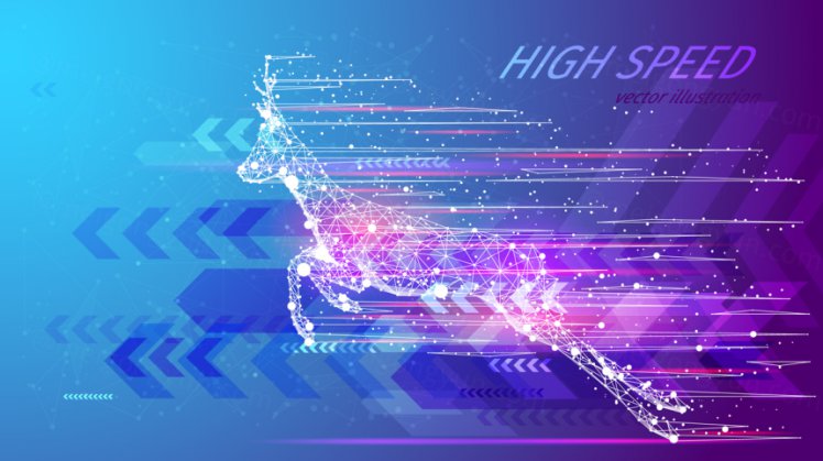 高速运动的概念羚羊 星云空间概念 快速矢量线框概念设计 High speed concept