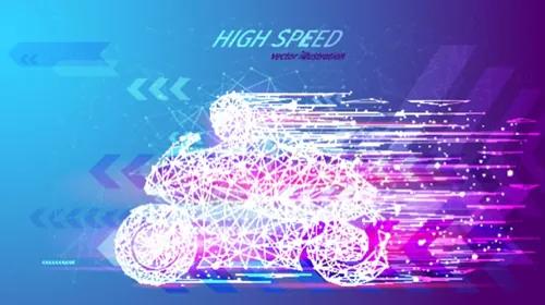 高速运动概念摩托车 星云空间概念 快速矢量线框概念设计 High speed concept
