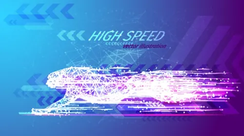 高速奔跑的猎豹 星云空间概念 快速矢量线框概念设计 High speed concept