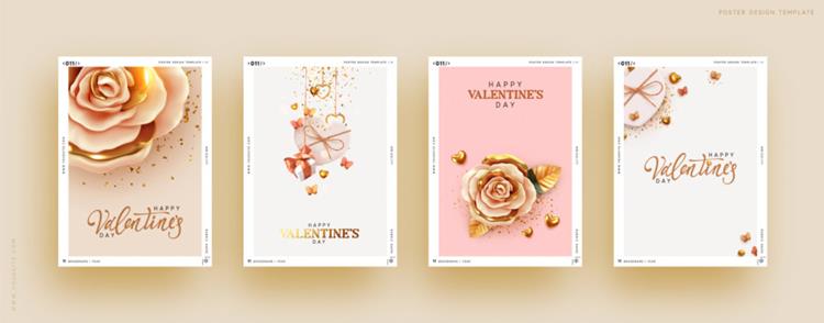 高质量情人节七夕三八妇女节气球节日庆祝礼品卡贺卡传单横幅海报