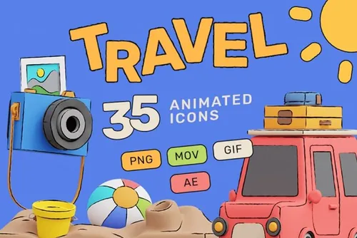 卡通户外全球旅行主题动态插图素材合辑 HOP! Travel