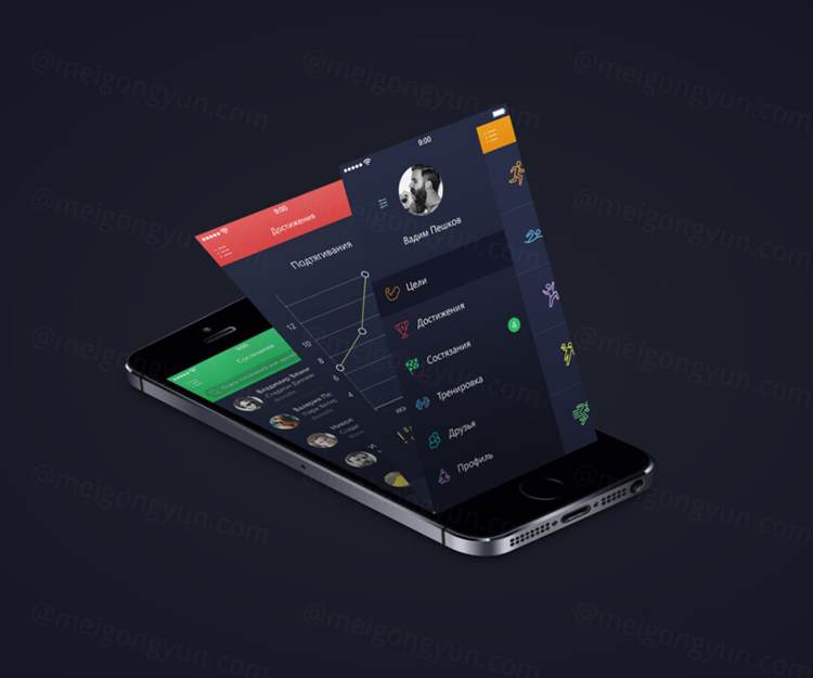iPhone手机模型PSD贴图模板App showcase mockup – PSD