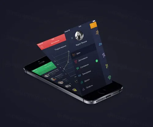 iPhone手机模型PSD贴图模板App showcase mockup – PSD