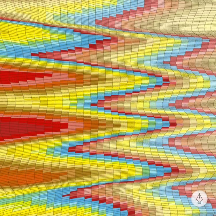 马赛克晶格化不规则拼接波浪矢量背景