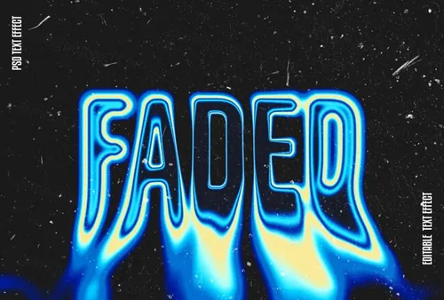 高质量酸性艺术迷幻液化流体文字特效PSD模板素材 Melti