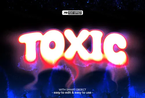 高质量酸性艺术迷幻液化流体文字特效PSD模板素材 Melti