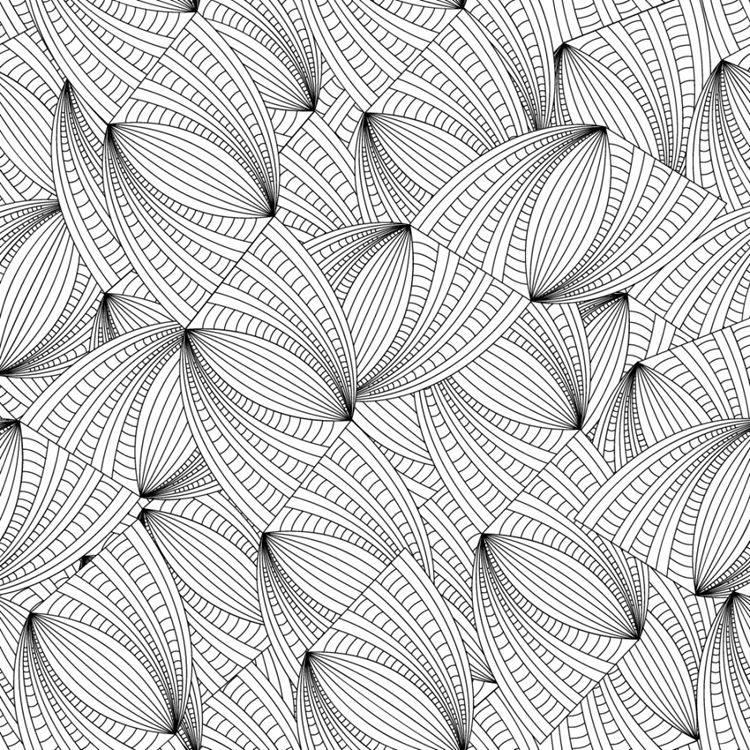 黑白线条风格无缝拼接背景矢量素材5