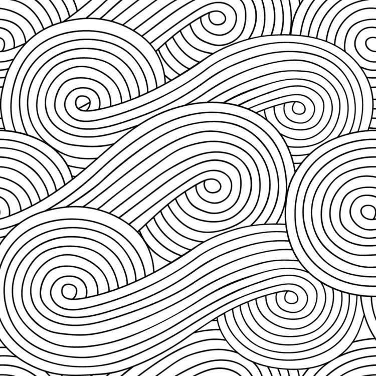 黑白线条风格无缝拼接背景矢量素材2