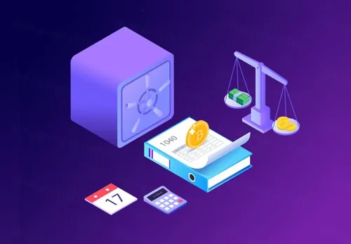 金融比特币区块链加密货币主题等距矢量AI插图Isometric Illustrations 04