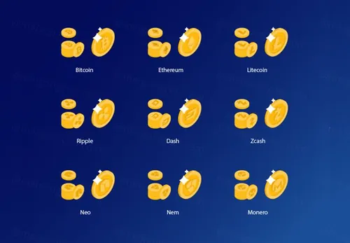 金融比特币区块链加密货币主题等距矢量AI插图Isometric Illustrations 08