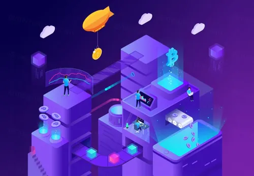 金融比特币区块链加密货币主题等距矢量AI插图Isometric Illustrations 16