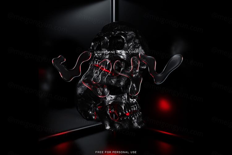 潮流酸性艺术液态英文装饰字体素材免费下载 Saintricc