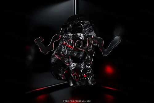 潮流酸性艺术液态英文装饰字体素材免费下载 Saintricc