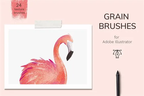 AI噪点脏质感纹理笔刷素材 Vector grain brushes