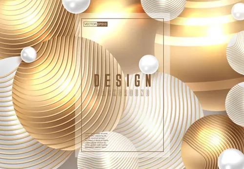 金属质感曲线球体背景创意矢量素材1