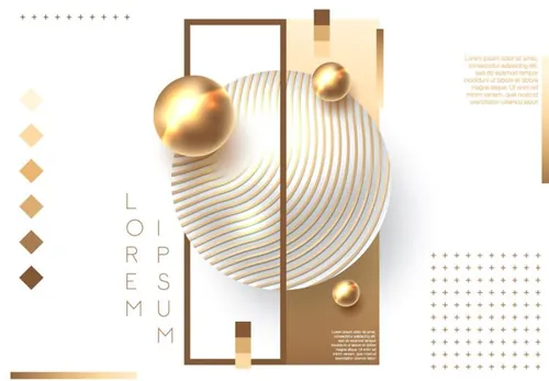 金属质感曲线球体背景创意矢量素材2