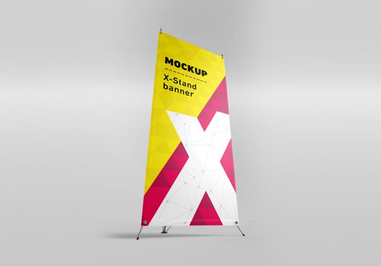 x展架banner设计贴图展示模版 X-Stand Banner Mockup