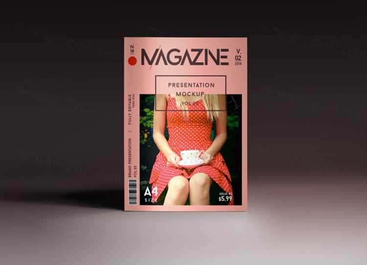 书籍杂志封面贴图样机PSD模板Psd Magazine Mockup Vol024