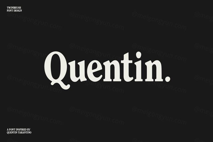 昆汀电影复古风时尚品牌婚礼设计排版英文衬线字体 Quenti