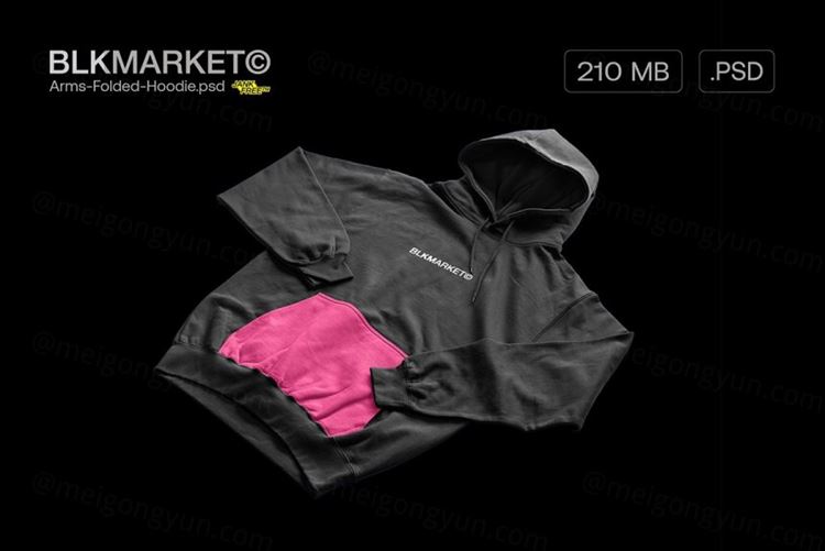 潮流街头服饰连帽衫卫衣设计展示样机模板 Side-Angle-Hoodie.psd - Streetwear