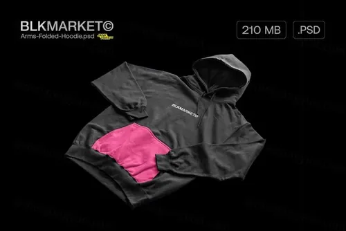 潮流街头服饰连帽衫卫衣设计展示样机模板 Side-Angle-Hoodie.psd - Streetwear