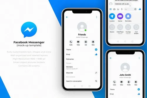 Facebook Messenger 应用APP样机下载