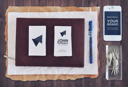 名片手机购物袋品牌标志logo贴图样机模型PSD设计素材Branding Mockup Set
