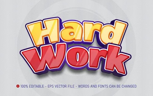 卡通三维立体特效字体文本特效可编辑EPS矢量模板素材3d text style effect