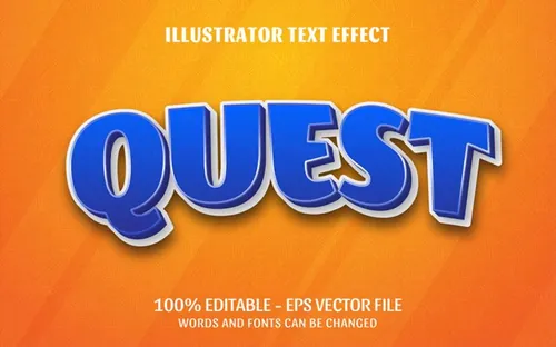 卡通三维立体特效字体文本特效可编辑EPS矢量模板素材3d text style effect