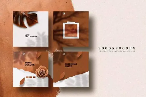金属铜色主题社交媒体模板psd素材 Copper – Social M