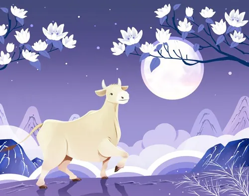 2021新年中国年牛牛牛年年画插画插图素材