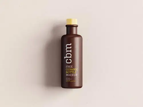 带木塞的陶瓷瓶包装设计提案样机PSD模板 Ceramic Bottle mockup 样机