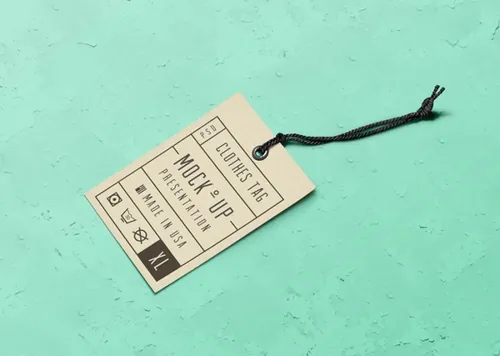 压印文字服装吊牌贴图样机  Psd Label Tag Mockup