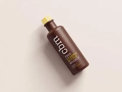 带木塞的陶瓷瓶包装设计提案样机PSD模板 Ceramic Bottle mockup 样机