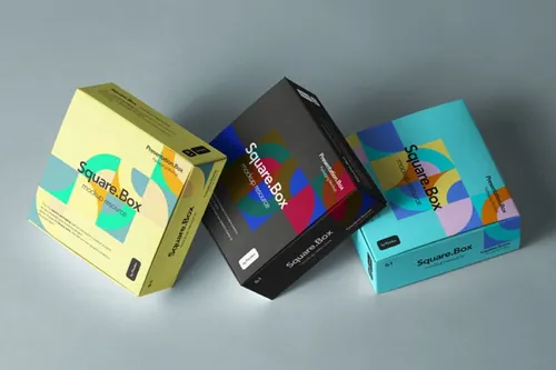 三个方盒包装样机  Psd Square Boxes Packaging Mockup