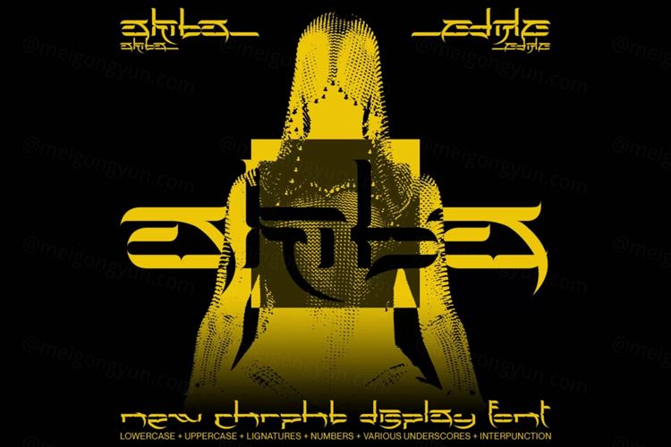 潮流酸性艺术经典又现代海报专辑排版英文装饰字体 CHRPHB