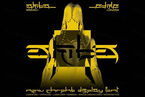 潮流酸性艺术经典又现代海报专辑排版英文装饰字体 CHRPHB