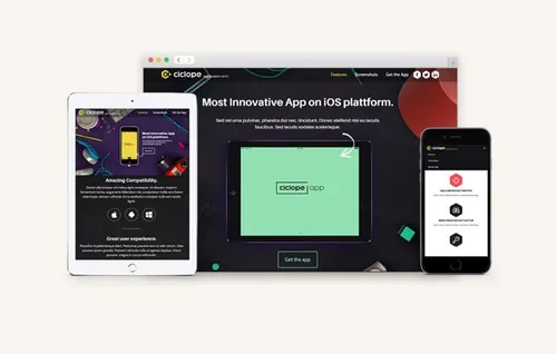多功能多彩单页登陆模板Ciclope HTML5 App L