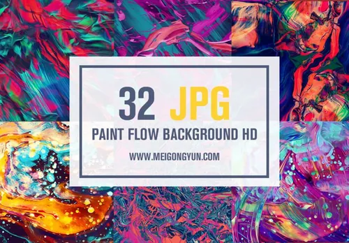 高清油彩流体液体渐变背景Paint flow backgro