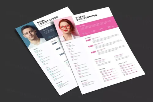 前端开发UI界面设计职位应聘简历模板v1 Resume CV Print Template 01