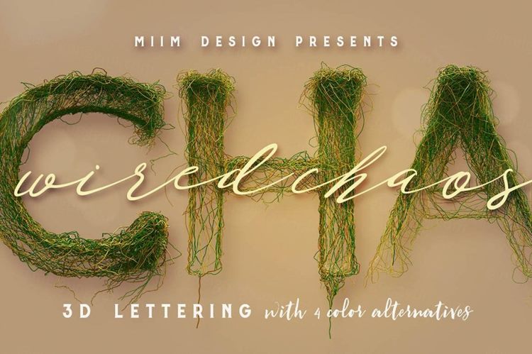 枯草字母编织字母PNG免抠图特效元素