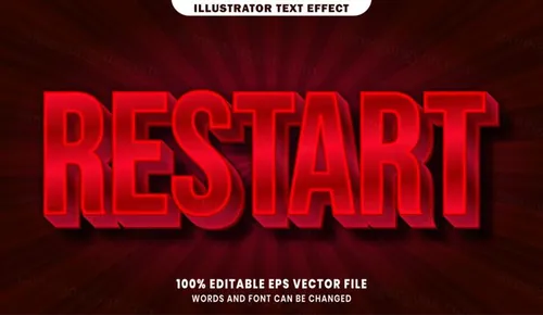 卡通漫画三维立体特效字体文本特效可编辑EPS矢量模板素材3d text style effect