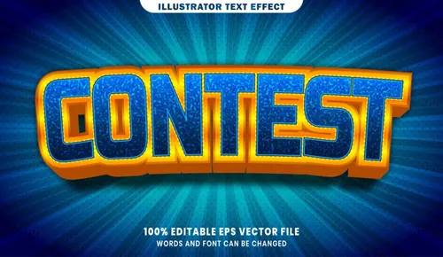 卡通漫画三维立体特效字体文本特效可编辑EPS矢量模板素材3d text style effect