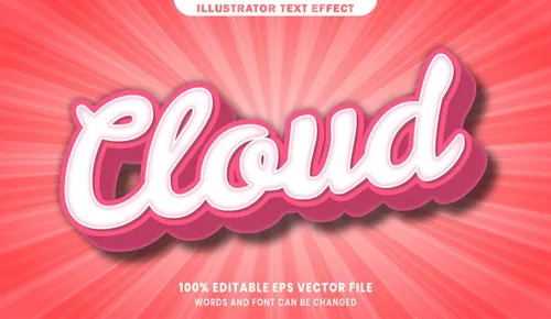 卡通漫画三维立体特效字体文本特效可编辑EPS矢量模板素材3d text style effect
