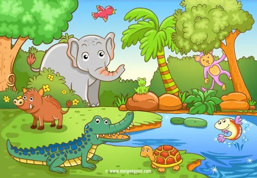 动画片场景矢量元素Animated scene