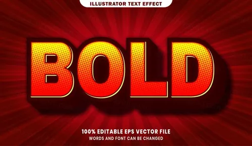 卡通漫画三维立体特效字体文本特效可编辑EPS矢量模板素材3d text style effect