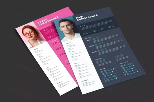 前端开发UI界面设计职位应聘简历模板v2 Resume CV Print Template 02