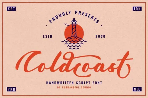 街头服饰现代手写英文字体 Coldcoast - Modern Handwritten Font
