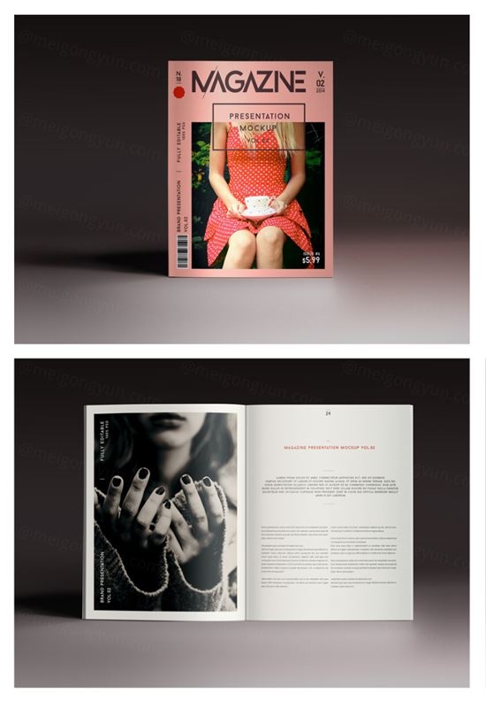 时尚杂志样机 Psd Magazine Mockup View Vol2